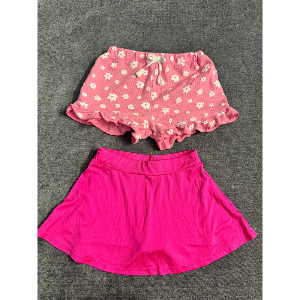 Athletic Works Skort and Garanimals Floral Shorts Set Girls Size 6 6X Pink Daisy